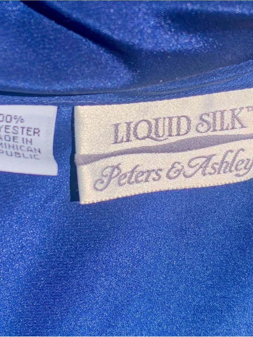 Vintage Blue Secretary Blouse Sz 6 High Neck Long Sleeve Pleated Satin Top
